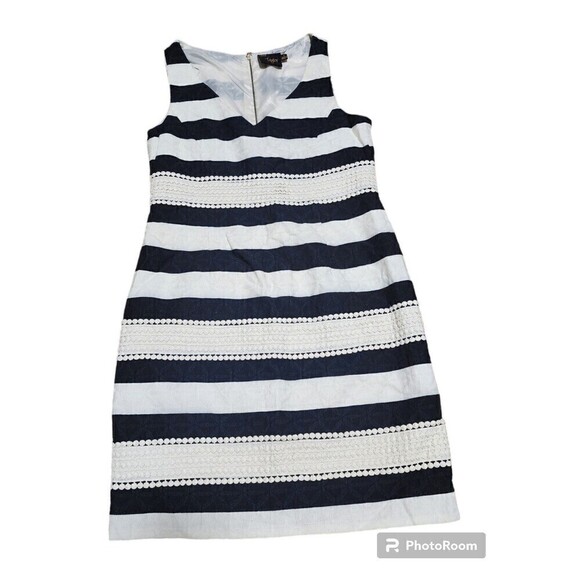 Dresses & Skirts - Just Taylor Just TaylorClassic and Timeless Black and lvory Striped V-Neck 4